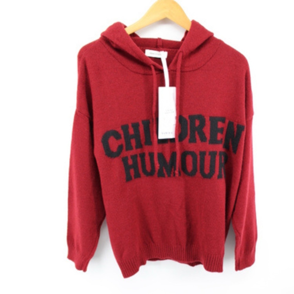 Children Humour Red Graphic Hoodie Sweater Womens S M NWT‎ Streetwear Pullover